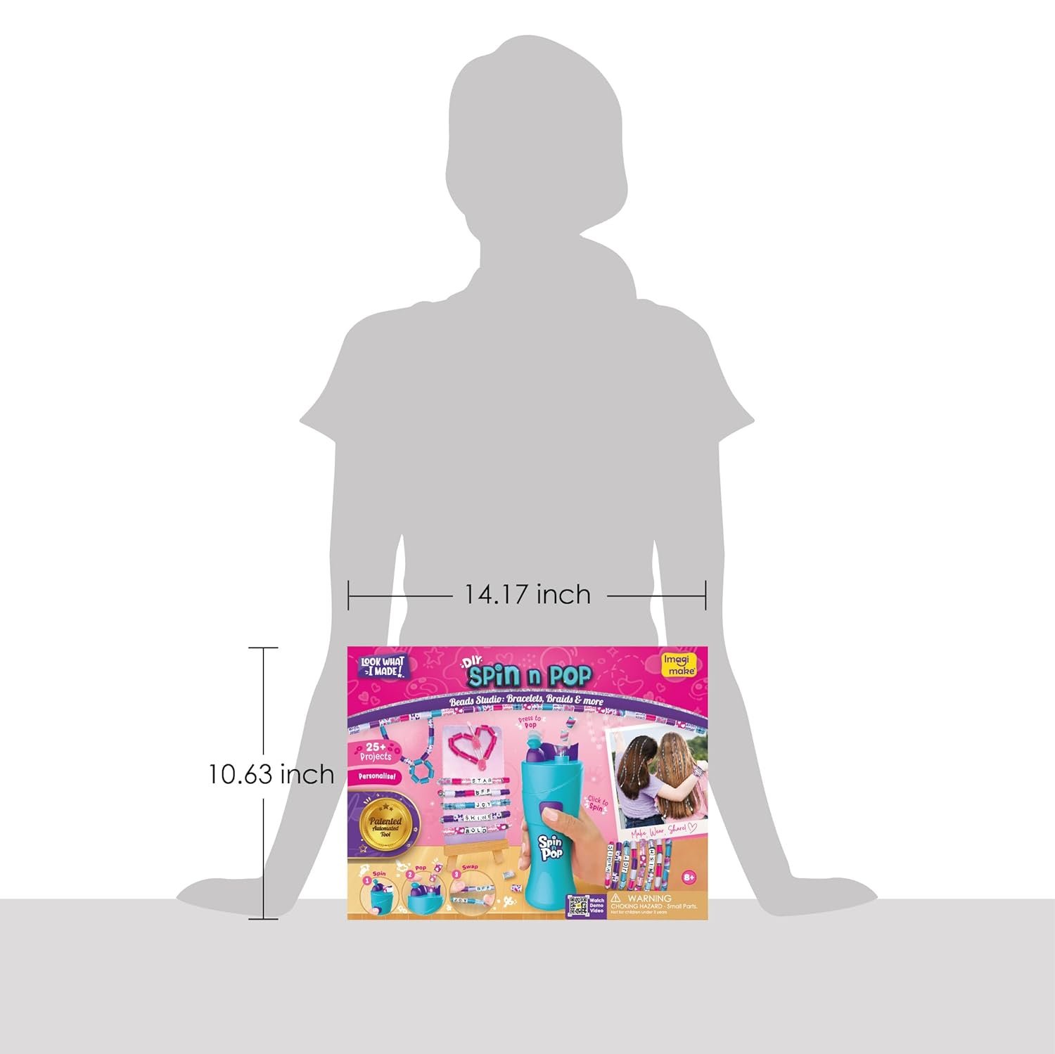 DIY Spin n Pop Beads Studio Kit for Girls | Bracelet, Necklace, Hair Braids & More | Creative Jewelry Making Set with 25+ Projects | Perfect Gift for Kids Ages 6+ - Image 8