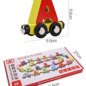 Magnetic Wooden Alphabet Train Set for Kids | A-Z Educational Toy with Colorful Letters & Wheels | Learning & Fun Activity for Toddlers (36+ Months)