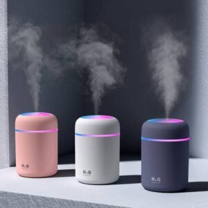 H2O Air Humidifier with LED Night Light – Portable USB Cool Mist Aroma Diffuser