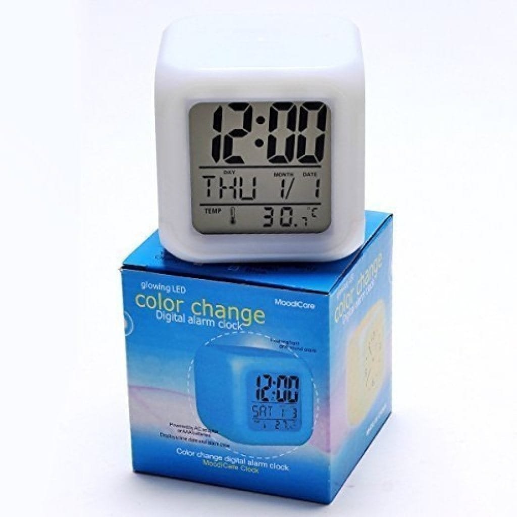LED Digital Alarm Clock with Color Changing Night Light, Temperature & Date Display - Image 6
