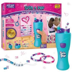 DIY Spin n Pop Beads Studio Kit for Girls | Bracelet, Necklace, Hair Braids & More | Creative Jewelry Making Set with 25+ Projects | Perfect Gift for Kids Ages 6+