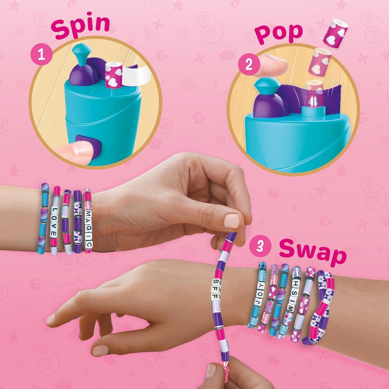 DIY Spin n Pop Beads Studio Kit for Girls | Bracelet, Necklace, Hair Braids & More | Creative Jewelry Making Set with 25+ Projects | Perfect Gift for Kids Ages 6+ - Image 3