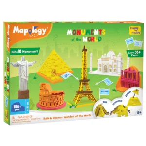 Mapology Monuments of the World | 3D Puzzle Kit for Kids | Build 10 World Monuments with 150+ Pieces | Educational STEM Toy with 50+ Fun Facts | Learning & Play Gift for Ages 5+