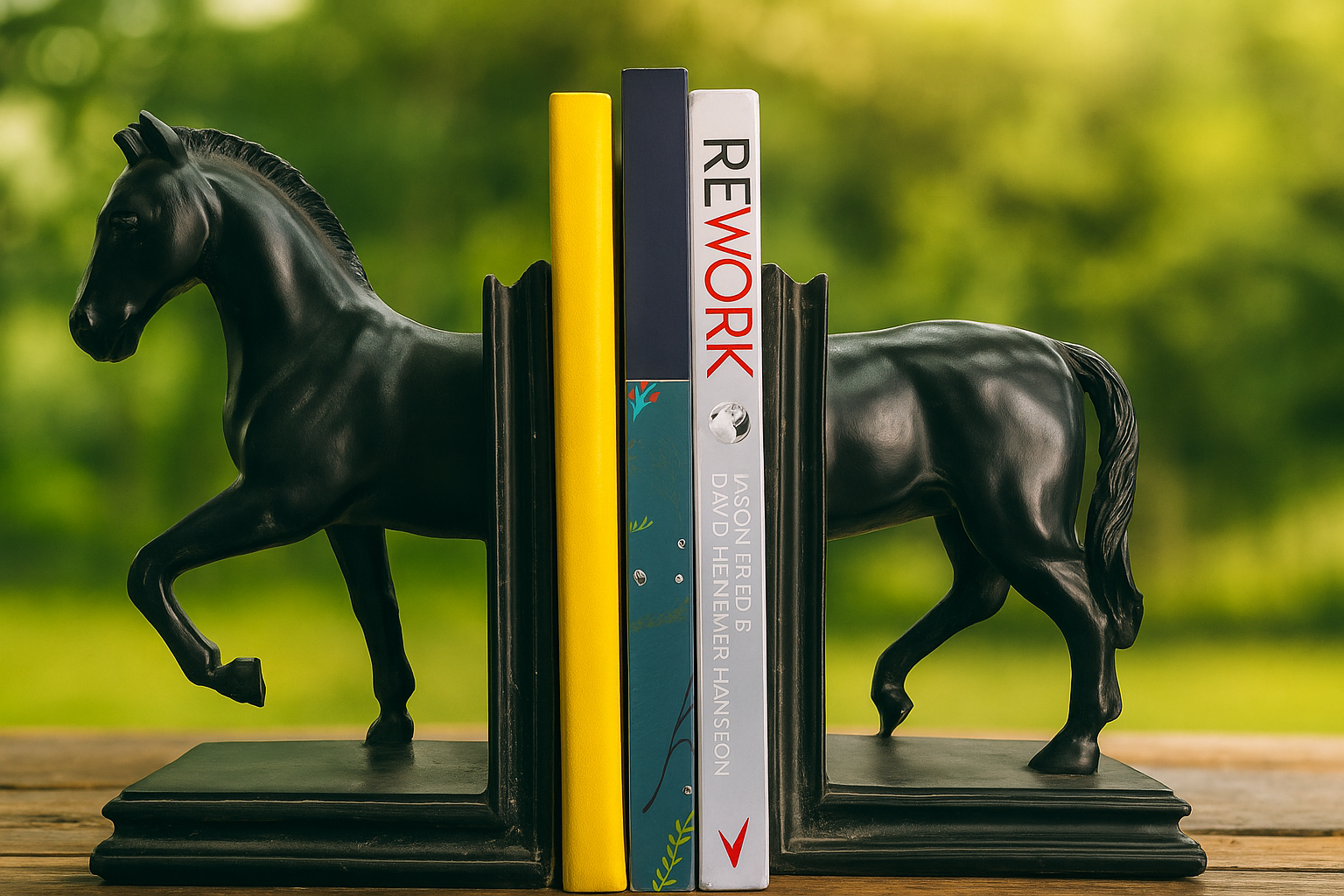 Luxury Black Horse Bookends – Premium Decorative Book Holder for Home & Office