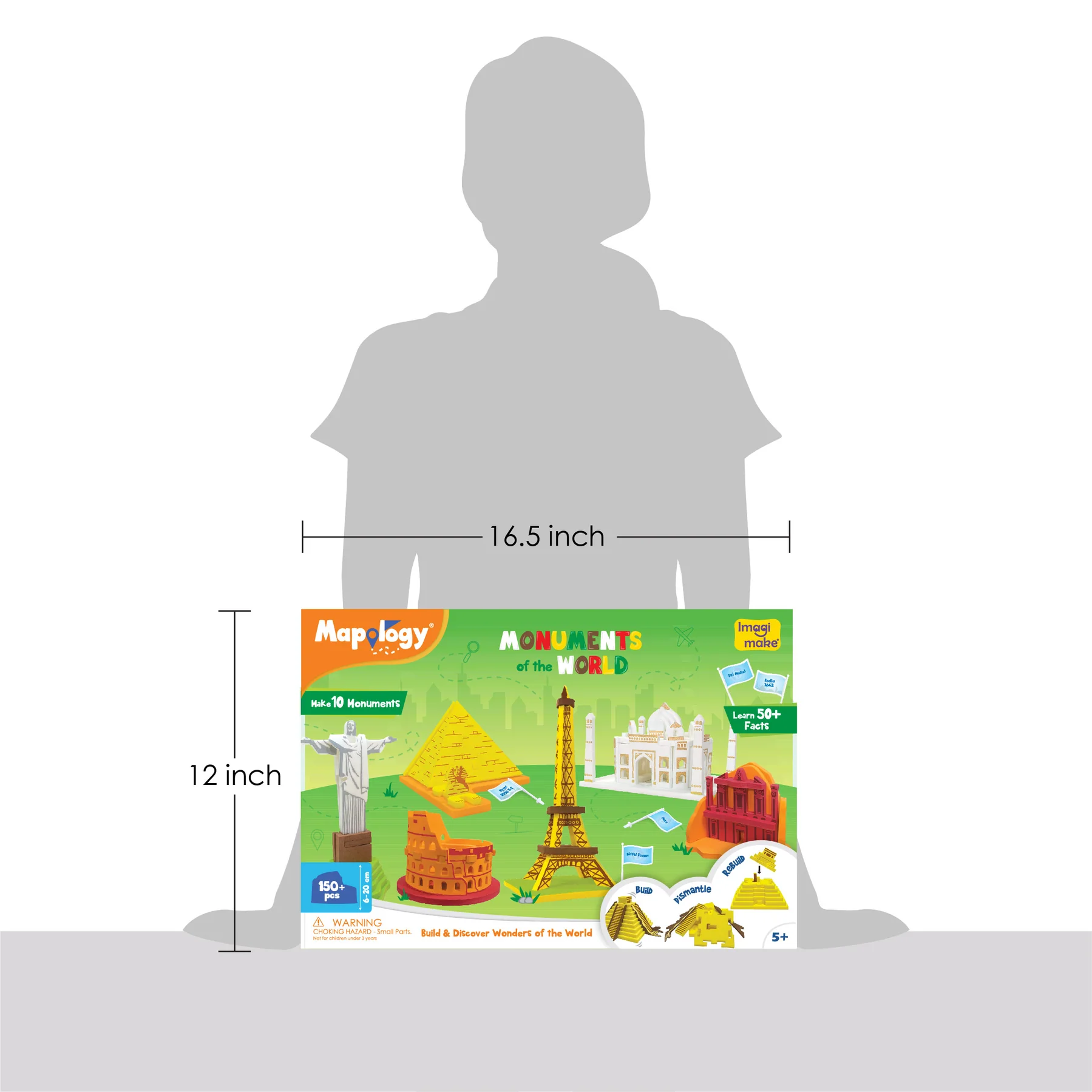 Mapology Monuments of the World | 3D Puzzle Kit for Kids | Build 10 World Monuments with 150+ Pieces | Educational STEM Toy with 50+ Fun Facts | Learning & Play Gift for Ages 5+ - Image 4