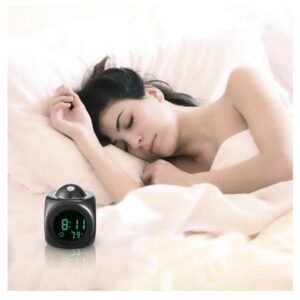 LED Projection Alarm Clock with Adjustable Projector, Temperature Display & Snooze Function