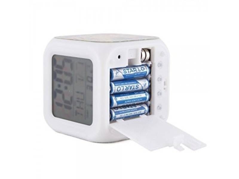 LED Digital Alarm Clock with Color Changing Night Light, Temperature & Date Display - Image 3