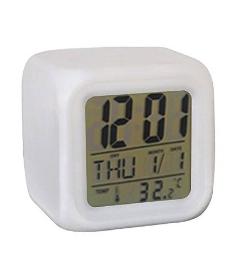 LED Digital Alarm Clock with Color Changing Night Light, Temperature & Date Display - Image 8