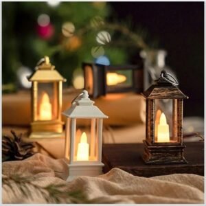 Vintage LED Decorative Lantern Lights – Battery Operated Flickering Candle Lamp for Home, Garden, Wedding & Festive Décor